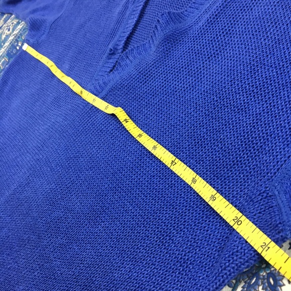 J. Crew sweater linen slouchy royal blue V neck - Picture 3 of 8